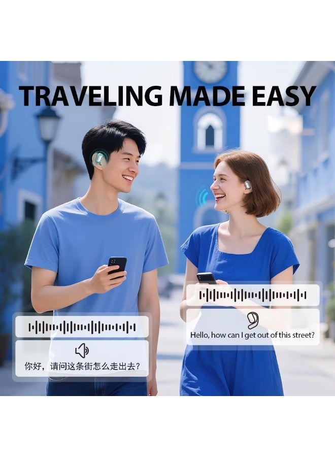 Q16 Pro Open Ear Translation Earbuds - AI Real-Time 144 Language, LCD Touch Screen Wireless Headphones for Business - Image 5